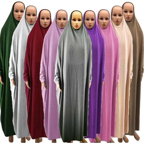 Abaya Muslim Women Maxi Prayer Dress Islamic Clothing Arab Robe Long Overhead Burqa Niqab Hijab Abayas Middle East Kaftan