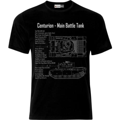 MenS T-Shirt 2018 Newest Centurion Tank British Army Panzer WW2 Blueptint T-Shirt tee shirt design