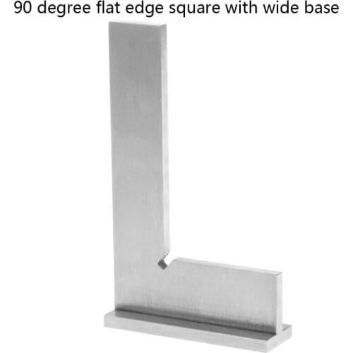 Stainless Steel 90 Degree Flat Edge Square with Wide Base 90 Degree Industrial Wide Base Sqaure Angle Ruler Gauge Tool A5YD