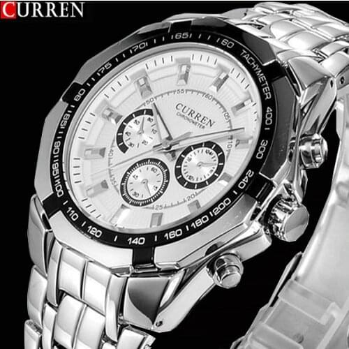 New CURREN 2018 Quartz Watches Men Top Luxury Brand Hot Design Military Sports Wrist watches Man Digital Full Steel Watch 8084