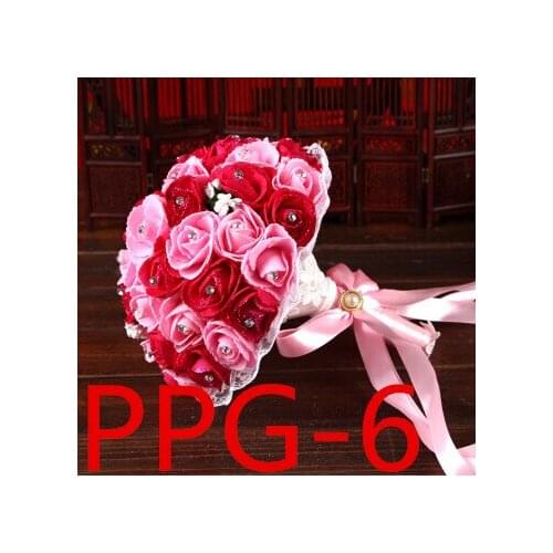 New simulation rose wedding bride holding flowers home living room decoration bouquet PPG