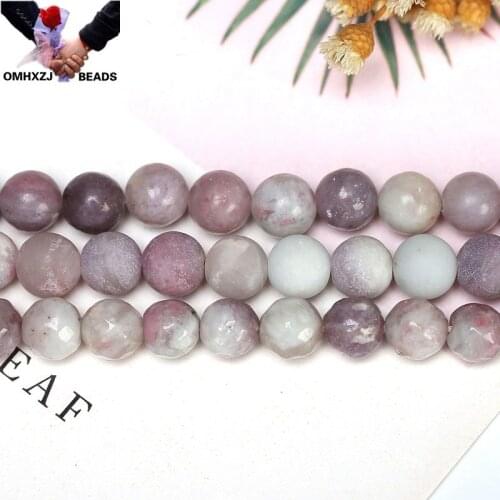 OMH Wholesale JD121 46 8 10 12mm Natural Jewelry DIY Making Bracelet Necklace Natural AAA Lilac Loose Spacer Faceted Round Beads