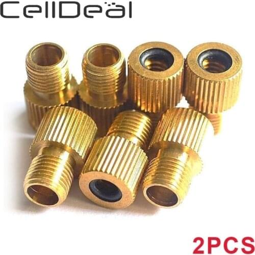 2 Pcs Valve Adapter Convertr Road Bike Bicycle Pump Tube Presta To Schrader with Ring Seal Cycle Accessories Needle Converter