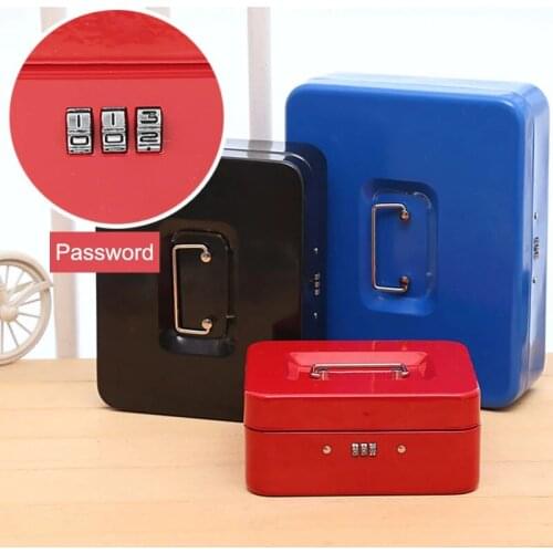 Portable Security Safe Box Password Lock Money Jewelry Storage Metal Box For Home School Office Security Kids Gift