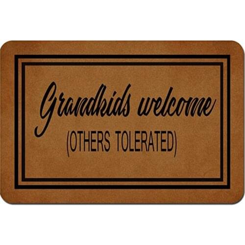Dropshipping Carpet for Entrance of House Grandkids Welcome (others Tolerated) Welcome Mats for Front Door Anti-Slip Doormat