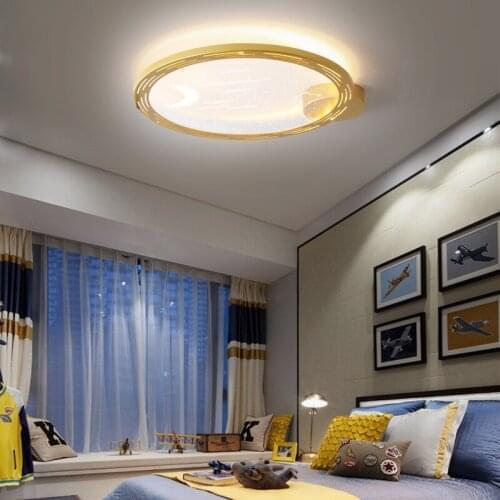 New Creative Engraved modern led ceiling lights for living room Children Kids bed room office Blue Gold remote control dimmable