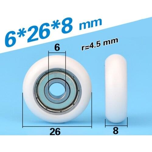 [R0626-8] 10PCS high quality 626zz ball bearing coated with POM sliding door window bearing wheel plastic bearing pulley 6*26*8