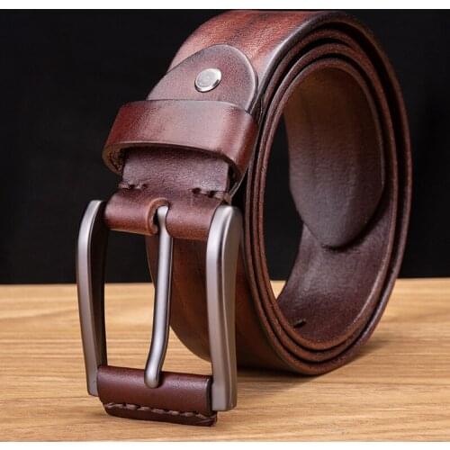 LEOSOXS Luxury Men Genuine Leather Belt High Quality Top Layer Cowhide Leather Belts For Men Alloy Pin Buckle Wild Casual Strap