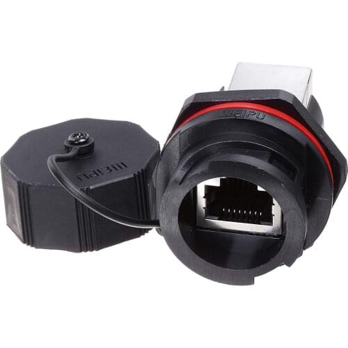 RJ45 Ethernet Data Transfer Wire Connectors Panel Mount Aviation Connector Dust Cover Sockets Signal Adapter