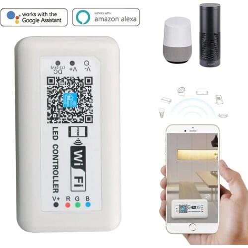 LED Wifi Controller Color RGB Light Dimmer Controller Smart Home Support Alexa Google Voice Control Music Timing Wifi Controller