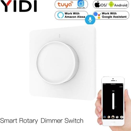 ZigBee WiFi Smart Rotary Light Dimmer Switch Smart Life/Tuya Wireless Remote Control Brightness Memory Work with Alexa Google EU
