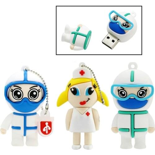 USB Flash Drive Cartoon Doctor Nurse Pendrive USB 2.0 Thumb Drives 4GB 8GB 16GB 32G 64G 128GB Dentist 256GB Memory Stick Cle Usb