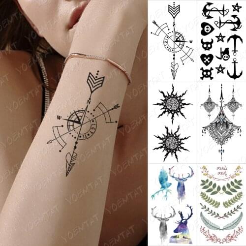 Waterproof Temporary Tattoo Sticker Woman Clock Halloween Wrist Children Kids Flash Tatoo Henna Man Arm Body Art Fake Tatto 3D