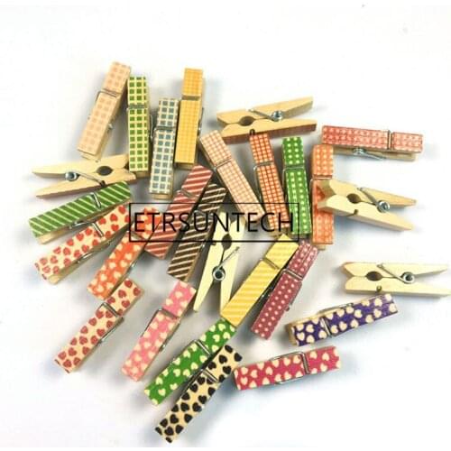 1000pcs Cute Painted Wood Clip Mini Craft Pegs Cloth Photo Memo Pin Spring Clips DIY Craft Postcard Decoration Clip