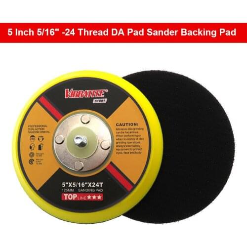 5 Inch 5/16" -24 Thread DA Pad Sander Backing Pad 125mm Hook & Loop Sandpaper Sanding Pad for Air Power Sander Tool Accessories