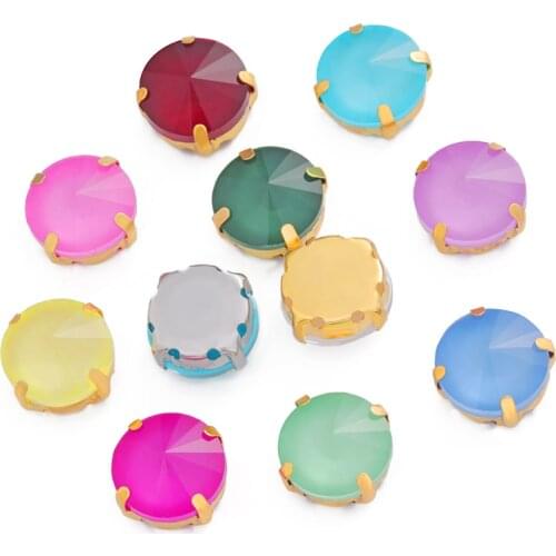 Astrobox New Rivoli Mocha Fluorescence Claw Crystal Rhinestone Decorative Crystal Glass Beads Stone DIY Clothing Jewelry Making