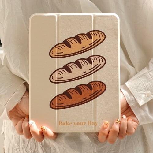 Case for iPad Air 4 Baguette Cartoon Pattern Shell for iPad pro 11 Higt Quantily Protective Cover for iPad 6/5/8 mini 4/5 10.2