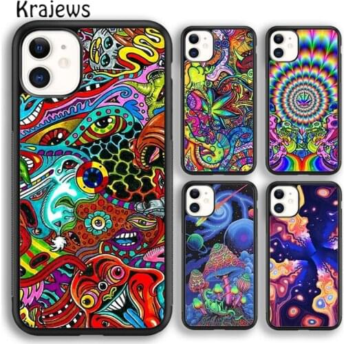 Krajews Art Aesthetic Trippy Psychedelic Drug Cosmic Phone Case For iPhone 5s SE 6s 7 8 plus X XS XR 11 12 pro max Galaxy S9 S10