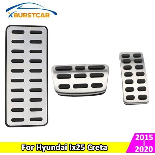 Xburstcar for Hyundai Ix25 Creta 2015 2016 2017 2018 2019 2020 Stainless Steel Car Pedals Car Pedal Cover Auto Parts Accessories
