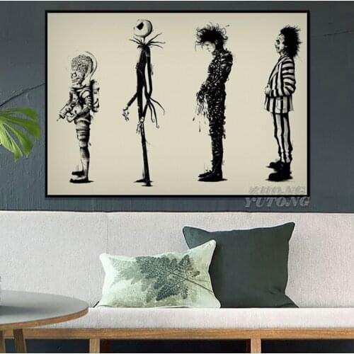 Home Decr Painting Tim Burton Movie Edward Scissorhands Movie Poster HD Print Poster Wall Art Pictures