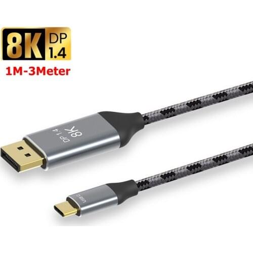 USB C to DP1.4 Displayport Adapter 8K Connect Cable Braided for Super High Resolution