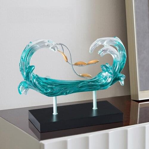 Chinese Riding Wind Waves Resin Ornaments Home Livingroom Desktop Furnishings Crafts Cabinet Store Club Accessories Decoration