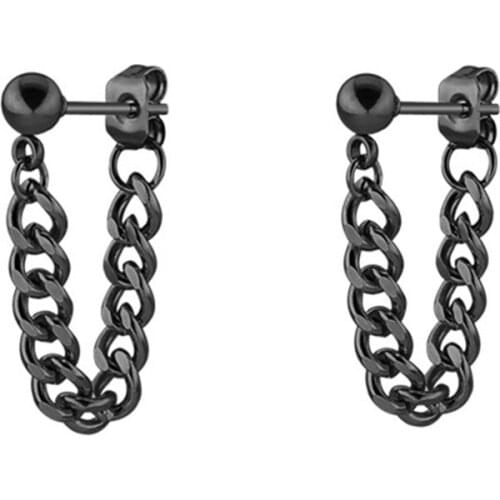 KPOP DNA Korean V Fashion Drop earrings 2018 brincos earing stainless steel male for men black punk jewellery