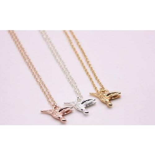 Mini Chinese Wildlife Pendant necklace Hummingbird Pendant necklace birdie plated necklace the to women