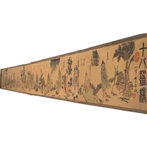 Product Name: Eighteen Arhats Size about: length about 365 cm, width about 29 cm, subject to the object