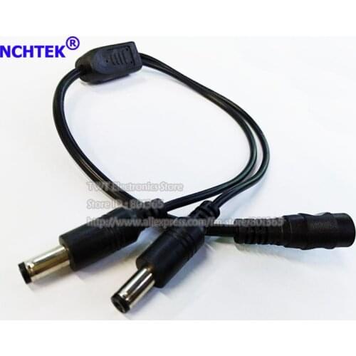 NCHTEK DC Power 1 Female To 2 Male Splitter Adapter Cable 5.5*2.1mm Strip Light CCTV Camera ,5.5/2.1/Free Shipping/3PCS