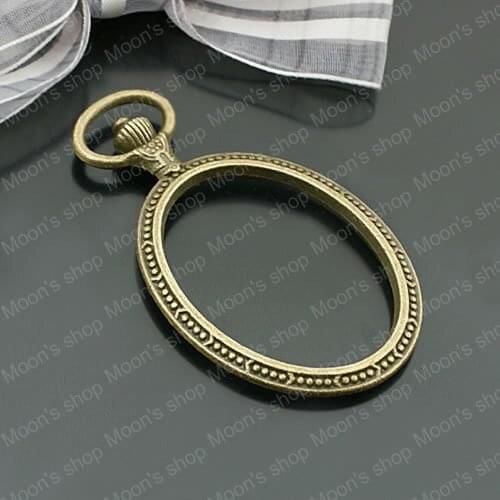 Wholesale 66*38mm Antique Bronze Ellipse Pocket watch frame Alloy Flat Charms Pendants DIY Findings Accessories 4 pcs(JM3033)