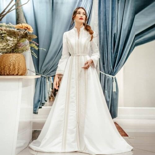 White Female Clothing Moroccan Caftan Summer Dress A-Line Floor Length Prom Gown Saudi Arabia Bubai Muslim Robe Custom Made