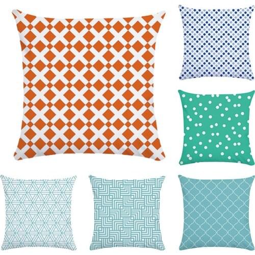 Geometric Design Pillow Case 45*45cm Striped Dot Trigon Rectangle Cushion Cover Decor Home Outdoor Rock Chair CR057