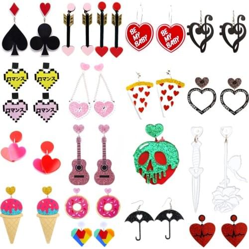 Earrings For Women Korean Fashion Earrings Jewelry Funny Cute Heart Lovely Bat Skeleton Ghost Tassel Halloween Girls Gift 2020