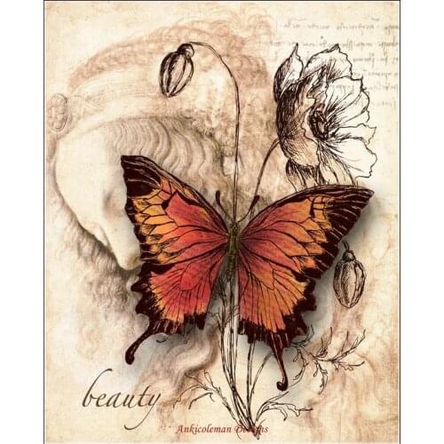 Needlework for embroidery DIY DMC Color High Quality - Counted Cross Stitch Kits 14 ct Oil painting - Butterfly Portrait