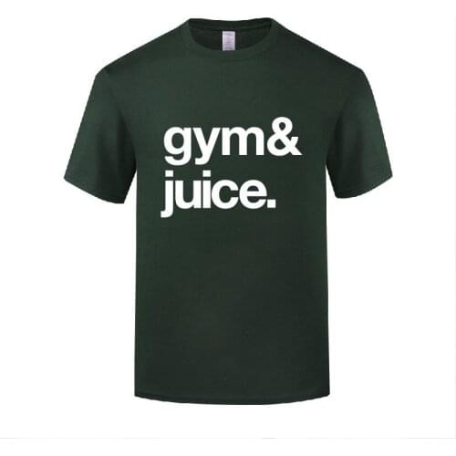 Funny Gym and Juice Cotton T Shirt Costume Men O-Neck Summer Short Sleeve Tshirts Sweatshirt