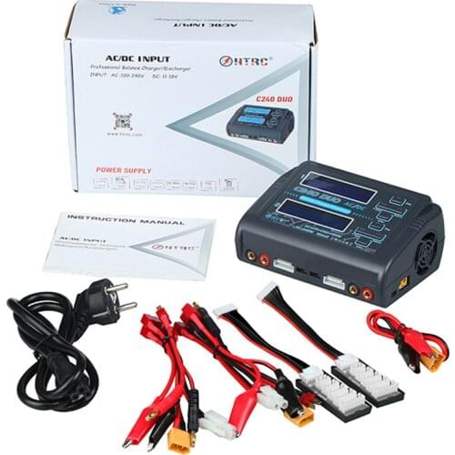 HTRC C240 LiPo Battery Charger Dual Channel AC 150W DC 240W 10A 1-6S for Li-ion LiFe NiCd NiMH LiHV PB Smart Battery Discharger