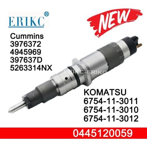 0445120059 Genuine New Common Rail Fuel Injector 6754-11-3010 6754-11-3100 6754-11-3011 Nozzle DSLA128P5510 For QSB6.7 PC200-8