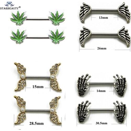 1Pair New Arrival Creative Nipple Earring Muti-style Valentines Day Nipple Piercing Weight Bars Steel Body Chain Body Jewelry