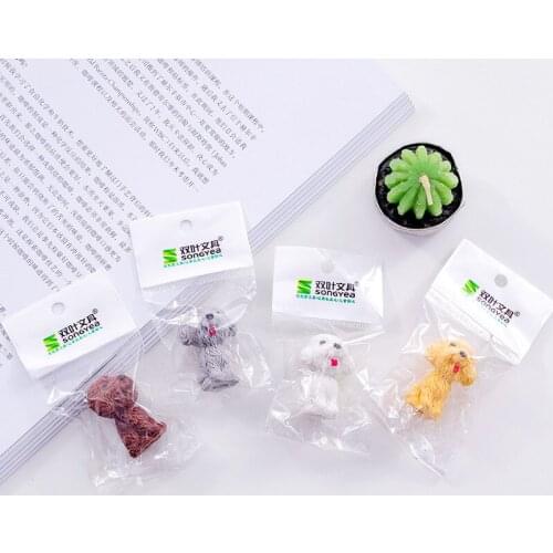 1pc Cute Teddy Dog Eraser Pencil Eraser Student Stationery Supplies Wholesale