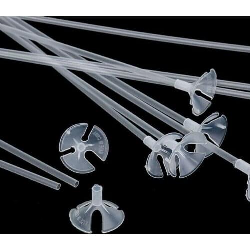 10 PCS/bag Latex Balloon Sticks Clear PVC Rods Balloons With Acce Cup Birthday Sticks Wedding Kids Party Decoration Stand W8T9