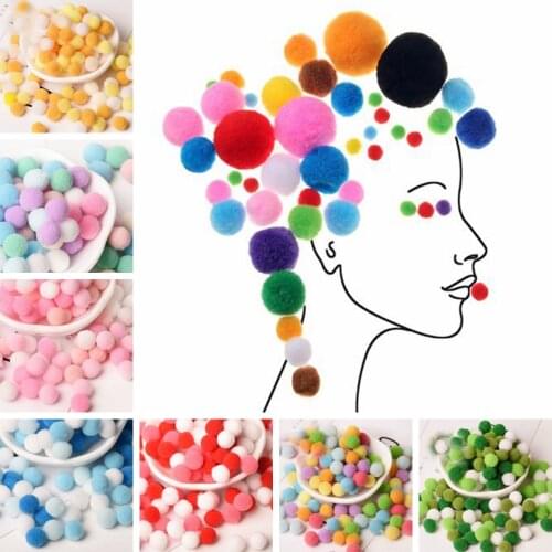 Multicolor Maomao ball high elastic polypropylene fiber ball plush ball diy accessories 10mm 1000pcs/bag 009001009