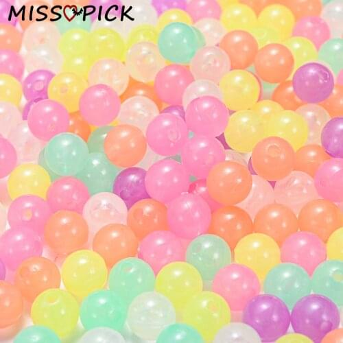 100pcs Acrylic Beads Mixed Color Round Shape Loose Spacer Beads Charms for Jewelry Making DIY Bracelet Accessories Wholesale