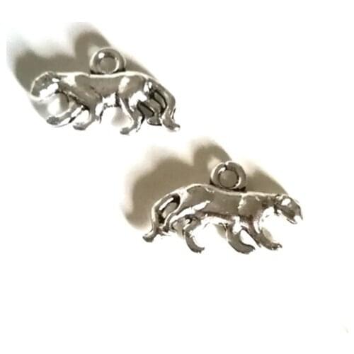 15pcs/lot Antique Silver Plated Animal Charm Leopard Pendants Making DIY Handmade Bracelet Necklace Jewelry 18x12mm