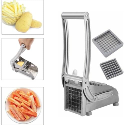 2 Blades Stainless Steel Home French Fries Potato Chips Strip Slicer Cutter Chopper Cooking Tools kitchen knives Accessories