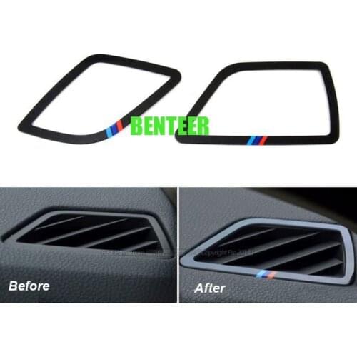 2pcs acrylic power motorsport car air condition outlet sticker for 2011-2015 BMW 5 Sereis F10 525i 528i 530i 535i