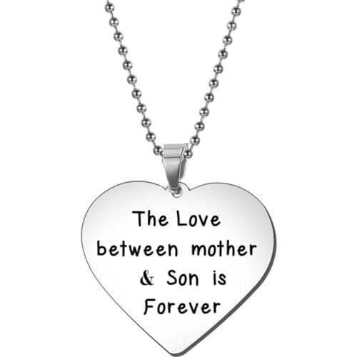 2020 Diversified Heart Necklace Customizable Stainless Steel Necklace Mom Son Family Gift