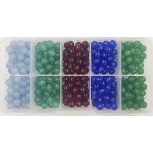 300Pcs/Set Mix Colors 6MM Round Natural Stone Loose Bead Jewelry Beads