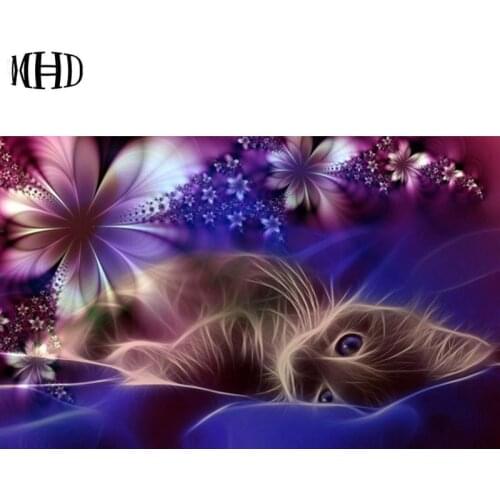 "3D cat" full square & round 5d diy diamond painting animal diamond embroidery diamond painting cross stitch crystal mosaic gift