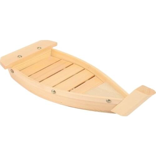 42X17X7.5Cm Japanese Cuisine Sushi Boats Sushi Tools Wood Handmade Simple Ship Sashimi Assorted Cold Dishes Tableware Bar